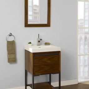 Contemporary bathroom vanities can be the centerpiece of your new bathroom design or a great way to freshen up your space. Our contemporary bathroom sinks and vanities are minimalistic, simple and sleek and are available in a wide range of sizes to fit any space. All of our contemporary vanity collections also have coordinating pieces like mirrors, medicine cabinets, valets and storage cabinets to complete your bathrooms look.