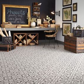Bolstered by innovative new technology, traditional sheet vinyl is rising in popularity again. Available in common widths of 6-12 ft for cutting to room measurements, sheet vinyl flooring creates a smooth, durable finish, and it’s on-trend with styles ranging from hardwood (traditional, exotic, rustic), stone, decorative geometric patterns and more.