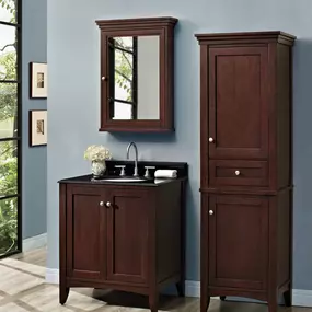 A great way to update your space is with a traditional bathroom vanity that is known to feature natural wood tones, clean lines, and decorative trim. Also, traditional bathroom vanities and cabinets often have a vintage or antique look with classic hardware and front detailing that deliver a look that is timeless. All of our traditional vanity collections have coordinating pieces like mirrors, medicine cabinets, valets and storage cabinets to complete the look in your bathroom.