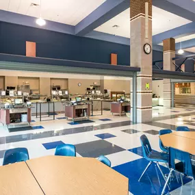 This school cafeteria was professionally cleaned by Dallas Janitorial Services, featuring sanitized tables and spotless flooring. Our specialized educational facility cleaning ensures safe dining environments for students and faculty.