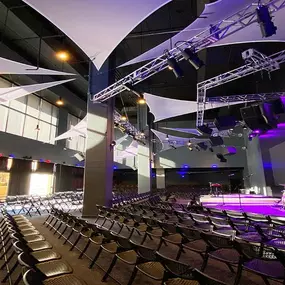 This contemporary event venue was meticulously cleaned by Dallas Janitorial Services, featuring pristine surfaces and perfect acoustical elements. Our cleaning services ensure special event spaces present flawlessly for every occasion.