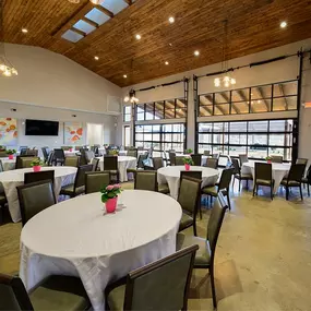 This elegant event space was meticulously cleaned by Dallas Janitorial Services, featuring polished floors and pristine tables ready for guests. Our cleaning services ensure special event venues maintain an immaculate appearance for every occasion.