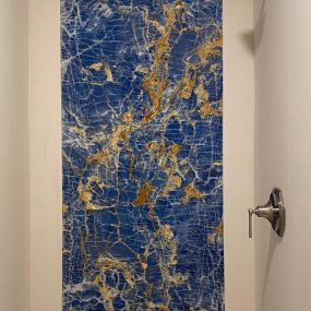 Custom Blue Onyx Shower Panel