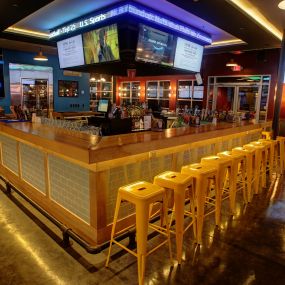 Grab a drink at the End Zone bar