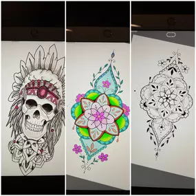 tatouage crâne indien In'k