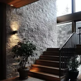 Stone veneer isn’t just for fireplaces anymore — it’s also a unique choice for creating accent walls that add depth and character to any room.