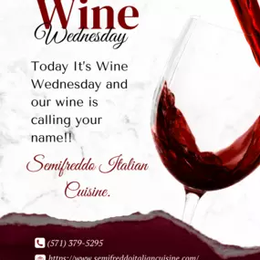 Wine Wednesday, every Wednesday we have a special selection of wines for you to Enjoy!