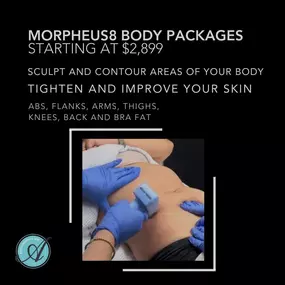 Are you ready to get the body you want? Morpheus8’s body sculpting and contouring are a game-changer. Tighten your skin and contour unwanted fat to reduce the appearance of cellulite. Treated areas have an improved tone and texture to the skin! Say goodbye to stubborn fat and hello to more confidence!