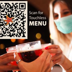 Leaf through our touchless menu by scanning the QR code with your phone. Paper menus available upon request.