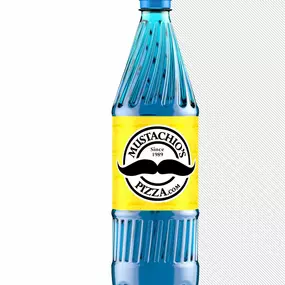 Mustachio's Pizza Water Bottle Label