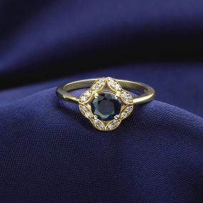 Bespoke blue sapphire and diamond ring