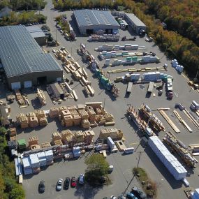 Aerial View of Drive-Thru Lumberyard in New Bedford