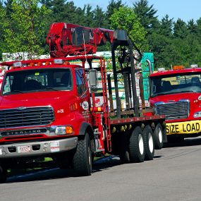 National Lumber Boom Truck and Flatbed Loaded and Ready to Make Deliveries!