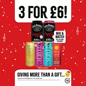 3 for £6 on ready to drink cans