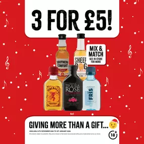3 for £5 on 5cl spirits