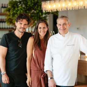 Our Executive Chef Agostino Petrosino with owners Gabby Karan and Gianpaolo De Felice