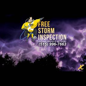 Whether it is storm season now, or after the storm please have your roof inspected! Your family and home will appreciate the peace of mind!