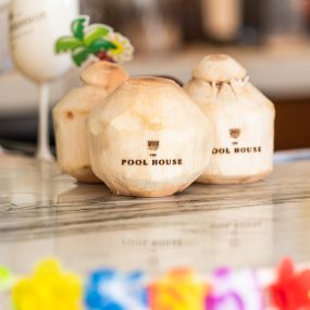 Refreshing Coconut Drink at rooftop pool