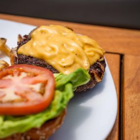 Delicious burger at rooftop in Downtown San Diego