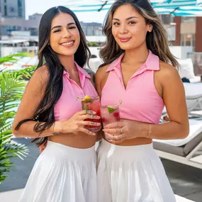 Girls having fun at Pool House