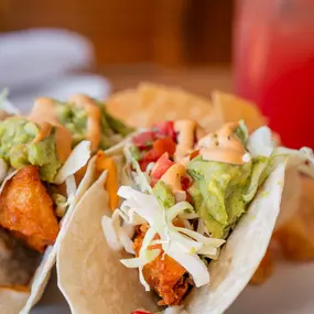 Delicious fish tacos at Pool House