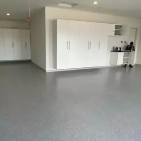 White Cabinets with Bono Flooring