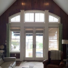 Custom blinds and shutters for specialty shapes by SunnySide Blinds.