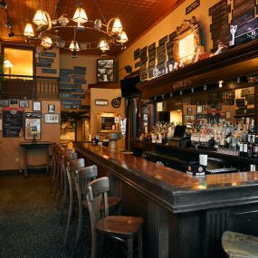 Newsroom Pub bar & seating.