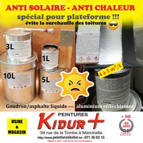 revêtement goudronneux anti solaire et anti solaire réfléchissant pour plateforme, fait baisser la température de la toiture et des pièces sous toiture