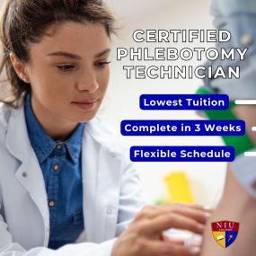 Become a Certified Phlebotomy Technician in as little as 3 weeks! Excellent pay, attractive hours, and satisfying work are just a few of the rewards offered by this respected profession. Classes are starting soon. Don’t wait. 
#Phlebotomy #MedicalTechnician #CertifiedMedicalTechnician