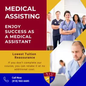 Kickstart Your Career in Healthcare! ????


Dreaming of a career as a Medical Assistant? At NIU College, we make it possible with:
✨ Lowest Tuition Reassurance – If you don’t complete the course, you can retake it at no additional cost!
✨ Expert Training to help you achieve success in a rapidly growing field.


???? Ready to transform your future? Call us today at (818) 960-6685 or visit us at niucollege.edu to get started!


???? Your journey to a rewarding healthcare career starts here!


#Med