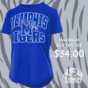 Maximum glitter, maximum Tiger pride! Shine bright at every game with this eye-catching tee from Tiger Bookstore! Who needs a spotlight when you’ve got glitter? Go Tigers!