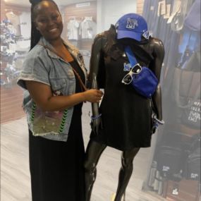 We had the one and only Deleah Nicolle Sharp visit Tiger Bookstore to show off our new Tennis Dress with built-in shorts! Thanks for stopping by! If you like the dress or any of our other stylish Tiger apparel, stop by Tiger Bookstore today!