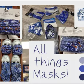 We have a mask for every day of the week & MORE! Come check them out at Tiger Bookstore today!