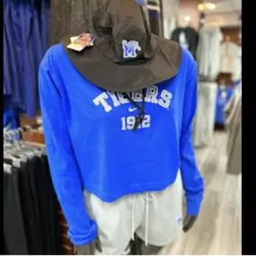 Tiger Bookstore has all the Memphis apparel you want custom to any Memphis weather conditions. Get this full Spring clothing set and many others from us on Walker Ave, Memphis, TN.