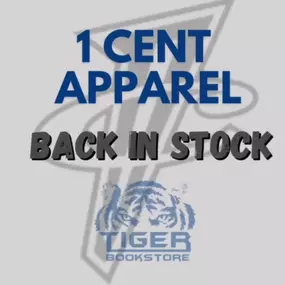 Exciting news from Tiger Bookstore! 1Cent apparel is back in stock! From stylish short-sleeved tees to comfortable hoodies, our 1Cent apparel is the perfect way to show your Tiger pride! Get yours today in-store or online.