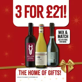 3 for £21 on selected wines, mix and match, wines, bargain booze