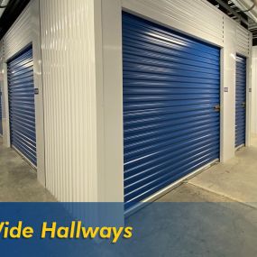 Extra wide hallways to move items in and out