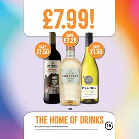£7.99 each on selected wines