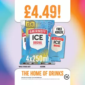 Smirnoff ice 4 x 250ml £4.49