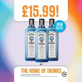£15.99 on bombay sapphire gin