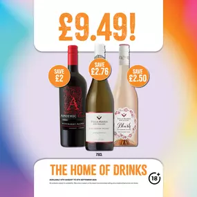 £9.49 each on selected wines