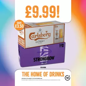 £9.99 each on selected beer & cider packs