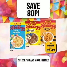 kelloggs cereal save 80p at select convenience