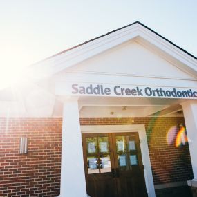 The front door at Saddle Creek Orthodontics in Collierville.