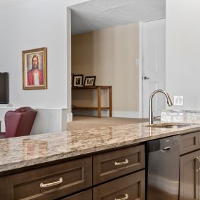 Basement kitchen with all new cabinetry and countertops