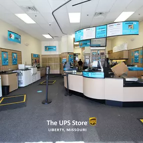 The UPS Store in Liberty, Missouri is located beside Baskin Robbins and Dominos Pizza. Our store is directly behind Chick-Fil-A.