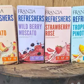 New Drink: Franzia Refreshers! In a 3 liter box, are a low calorie and low alcohol wine option for any occasion. The varieties include: Peach Moscato, Wild Berry Moscato, Tropical Pinot Grigio and Strawberry Rose. They are now available at both Buffalo Wine & Spirits and Downtown Wine & Spirits.