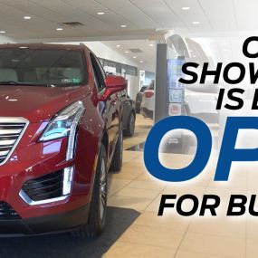 Our showrooms are open! Come checkout our Cadillac inventory today.