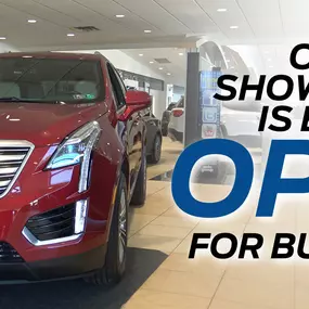 Our showrooms are open! Come checkout our Cadillac inventory today.